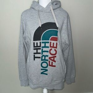 The North Face S Grey Gray Logo Hoodie Sweater Long Sleeve Hooded Men’s